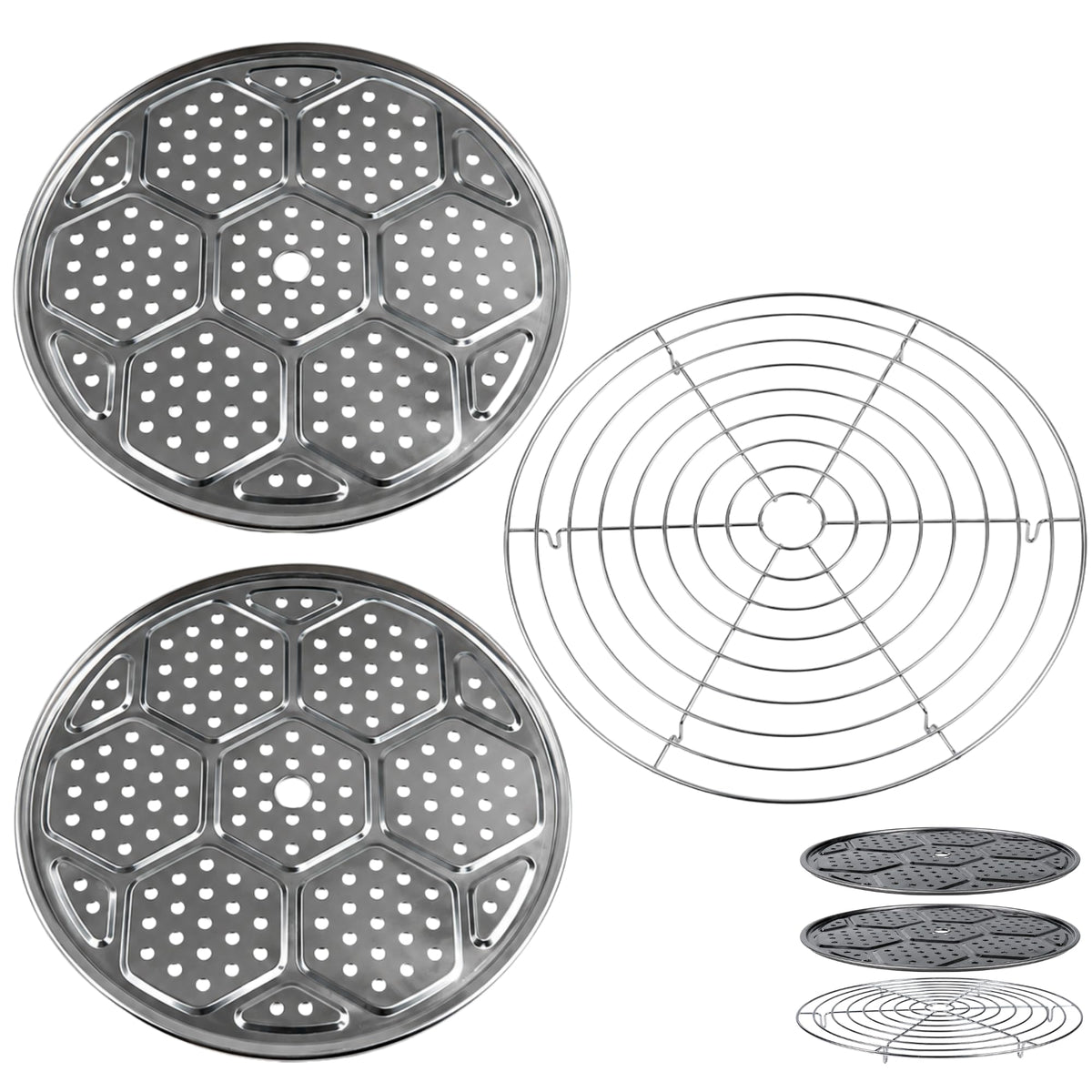 Supa Ant 10.8in Canning Rack for Pressure Canner (3pcs) - Stainless Steel, Stackable & Heavy-Duty Rack with Base - Universal Fit, Compatible with Supa Ant, Presto, All American & More