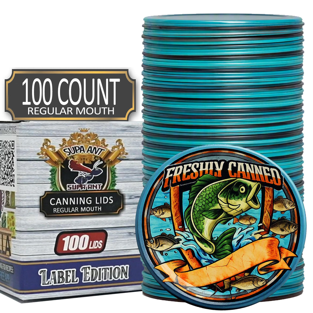 Supa Ant Canning Lids -Food Grade Thickest BPA/BPS free Mason Jar Lids & Canning Supplies -Canning Jars Lid for Mason Jars. Airtight seal Can Lids & Canning Jar Lids-100pk