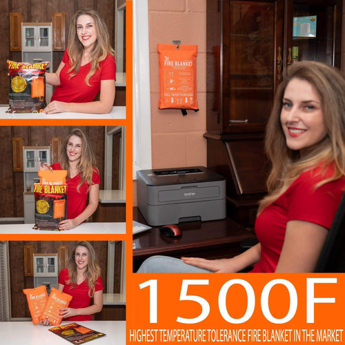 Fire Blanket - 1500F CE Certified  Emergency Fire Blanket for Home & Kitchen