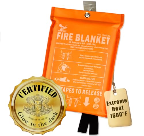 Fire Blanket - 1500F CE Certified  Emergency Fire Blanket for Home & Kitchen