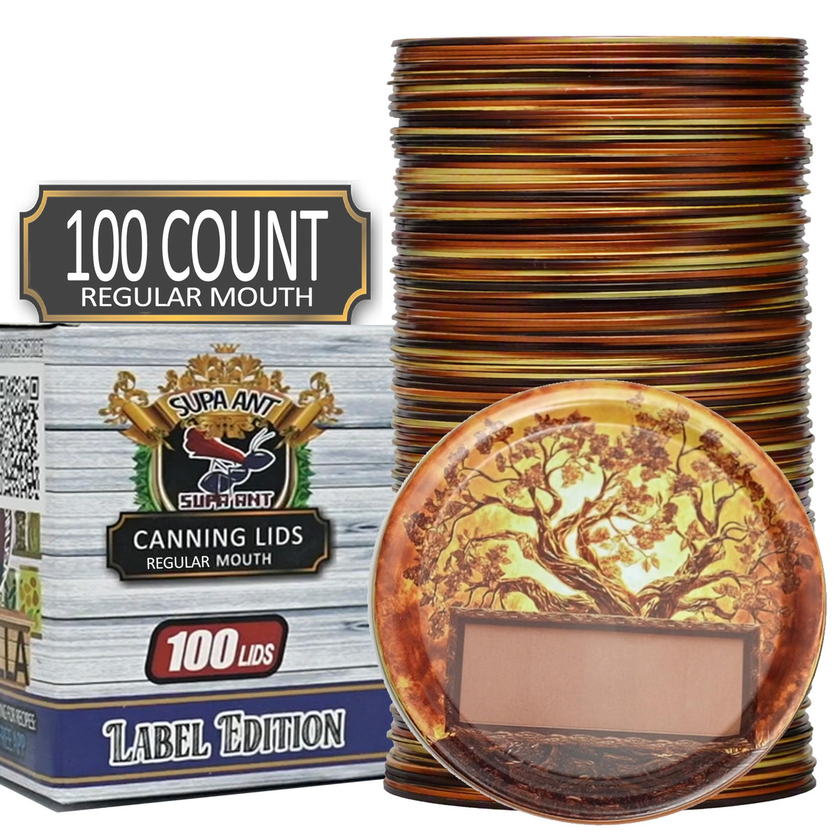 Supa Ant Canning Lids -Food Grade Thickest BPA/BPS free Mason Jar Lids & Canning Supplies -Canning Jars Lid for Mason Jars. Airtight seal Can Lids & Canning Jar Lids-100pk