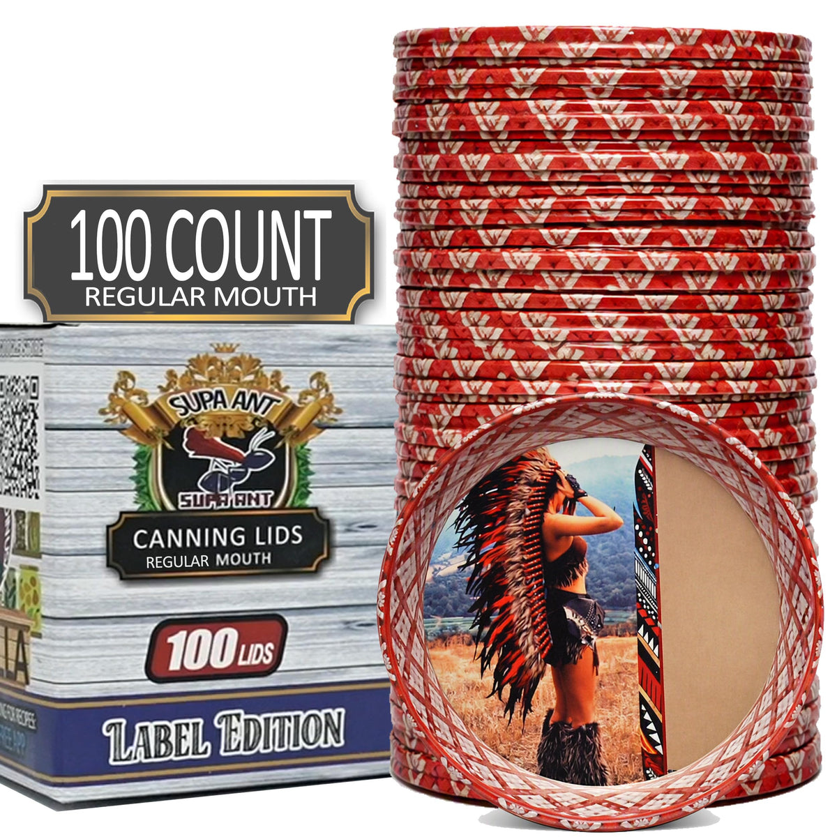 Supa Ant Canning Lids -Food Grade Thickest BPA/BPS free Mason Jar Lids & Canning Supplies -Canning Jars Lid for Mason Jars. Airtight seal Can Lids & Canning Jar Lids-100pk