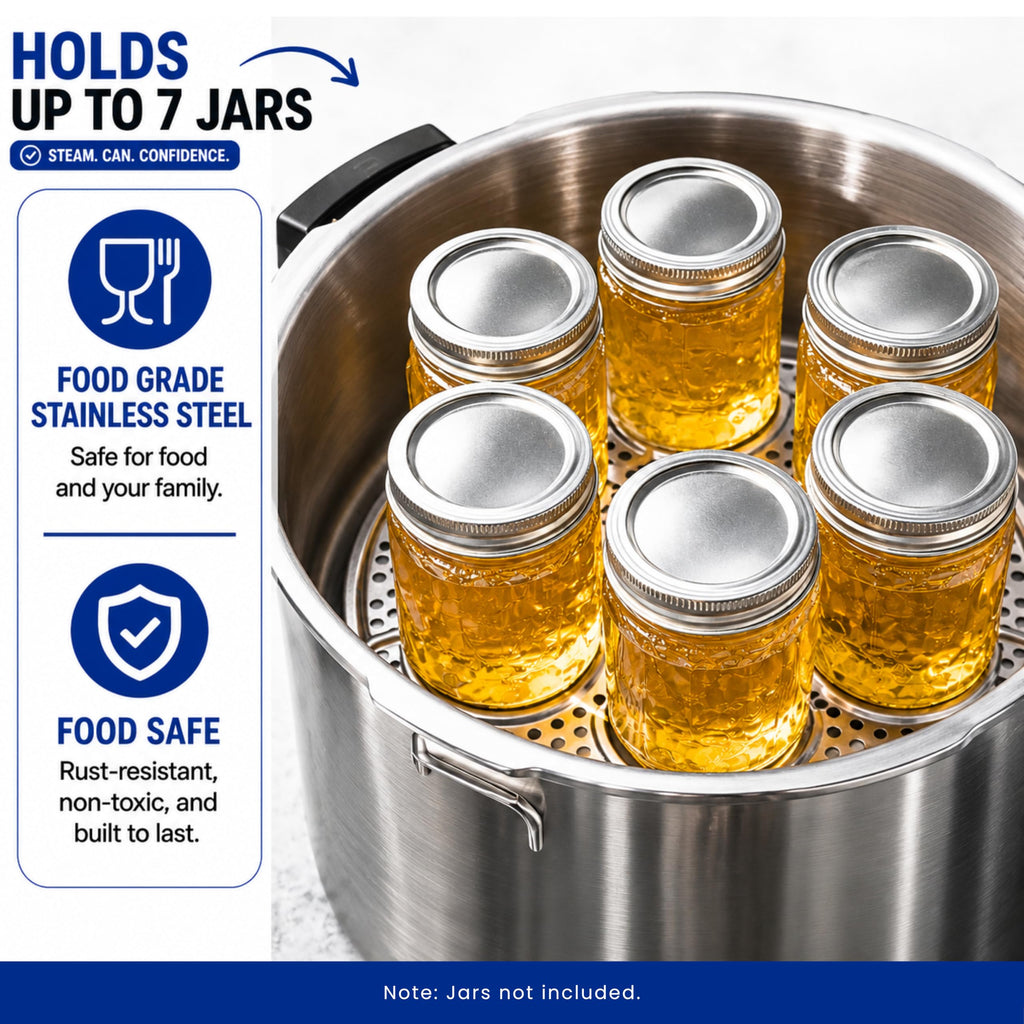 Supa Ant 10.8in Canning Rack for Pressure Canner (3pcs) - Stainless Steel, Stackable & Heavy-Duty Rack with Base - Universal Fit, Compatible with Supa Ant, Presto, All American & More