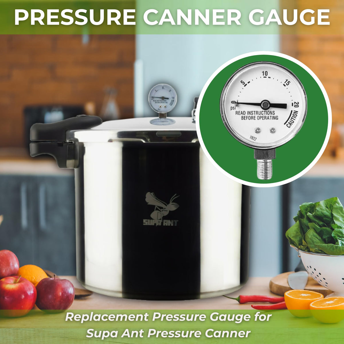 Supa Ant Pressure Canner Spares Parts - Gauge Replacement for Canning Pot