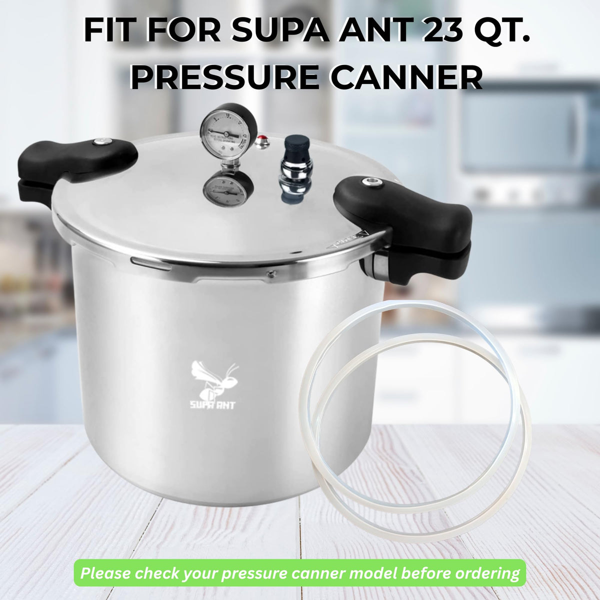 Supa Ant Pressure Canner Spares Parts - Rubber Gasket 2-Pack - Pressure Canning Pot Replacement Parts for Supa Ant Pressure Canner - Heat-Resistant Sealing Ring for Airtight Seal - Canning Supplies Kit