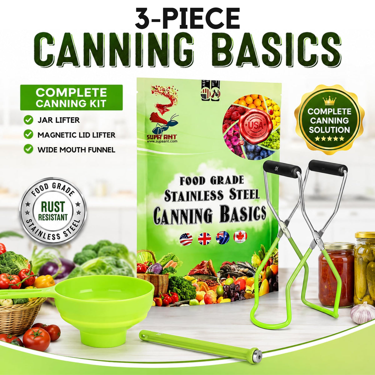Canning Supplies Starter Kit (Food Grade) - 3 Pcs.