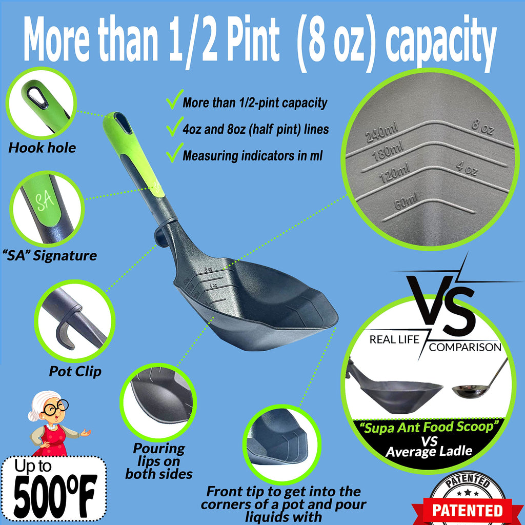 Supa Ant Canning Supplies - USA Assembled & Certified Food Grade Stainless Steel Starter Set Canning Kit for Beginners - Wide Kitchen Funnel, Jar Lifter and Wrench, Bubble Popper/Measurer, Lid Lifter